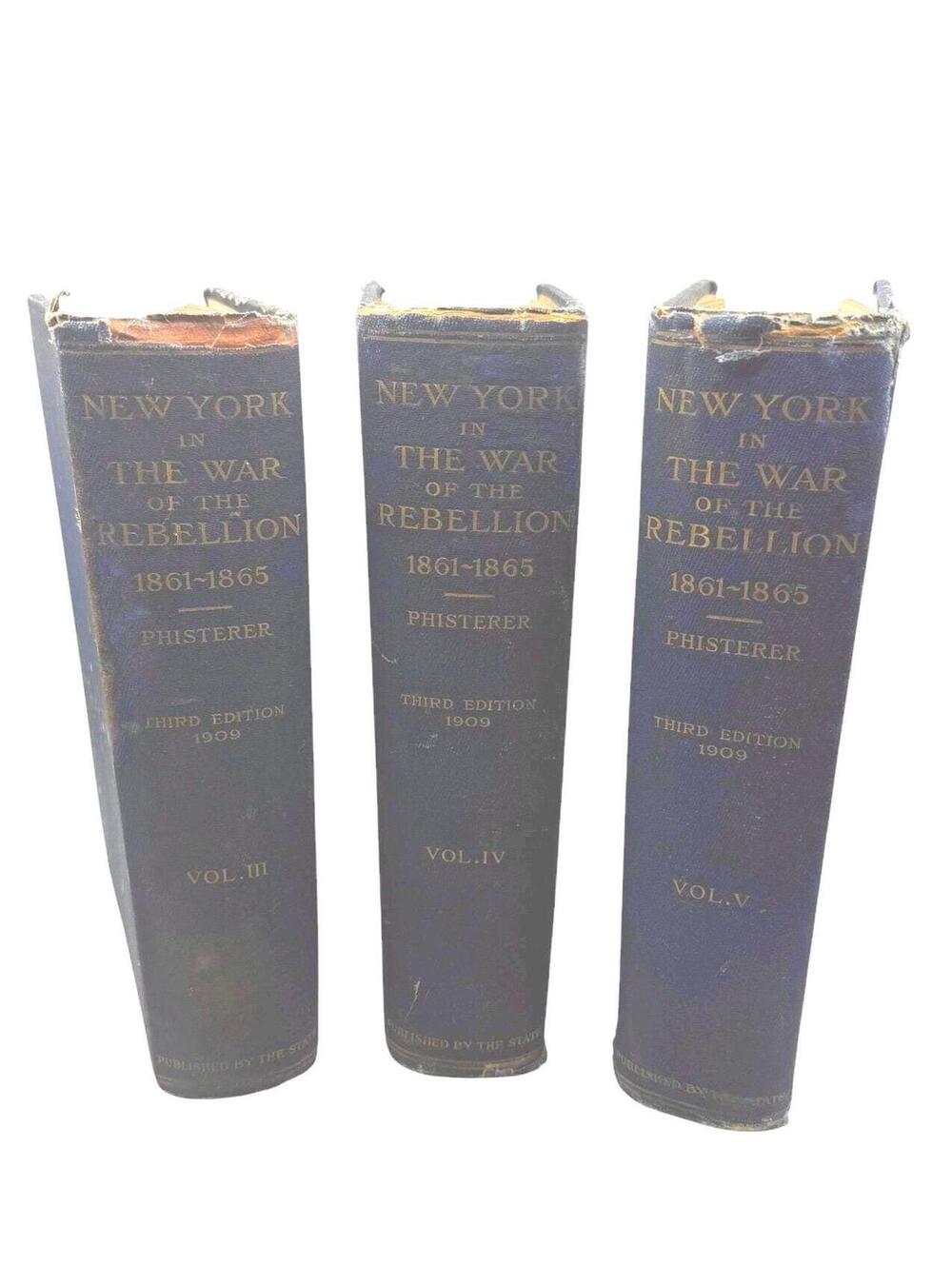 Vintage 1909 NY Civil War History: Phisterer's Rebellion, 3 Volumes